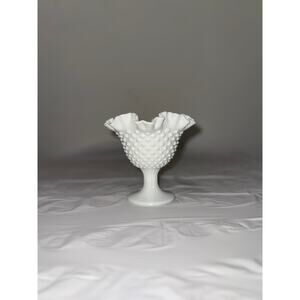 Fenton Hobnail Milk Glass Compote VINTAGE